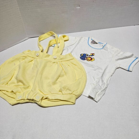 New Baby Lion 2pc Outfit White Yellow Bear Woolworth England 919838 6 -12 Month - Picture 7 of 14